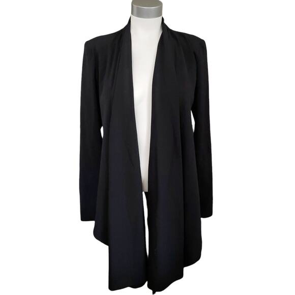 MEG asymmetrical black waterfall belted blazer career jacket Size Small NEW - Picture 8 of 8